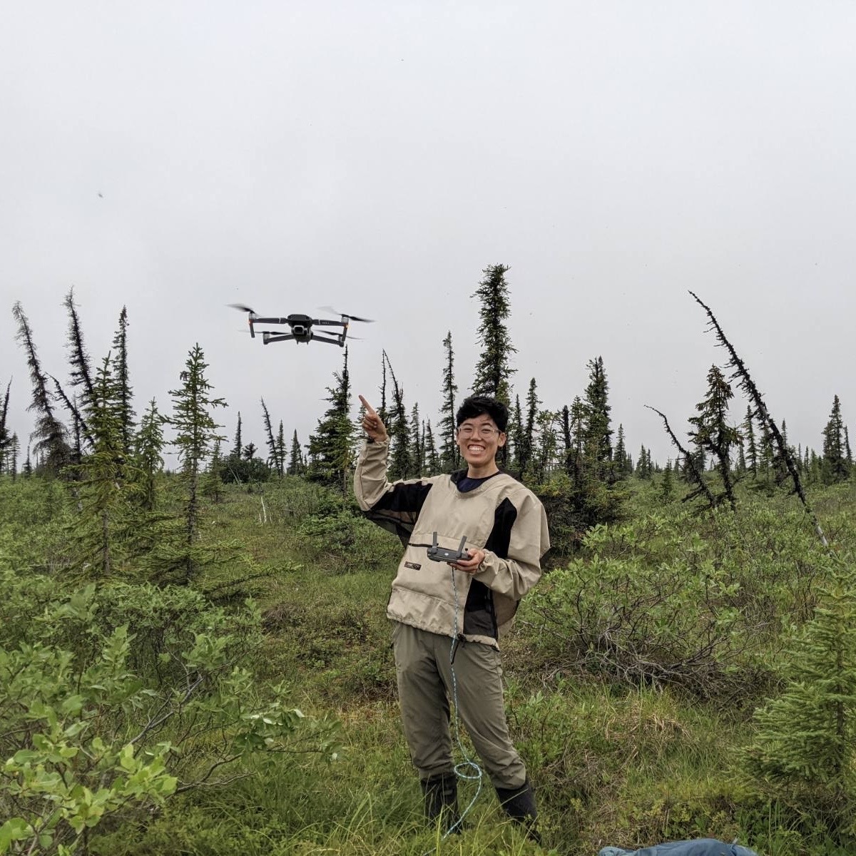 Hana with the Mavic-2 near Inuvik, NWT.